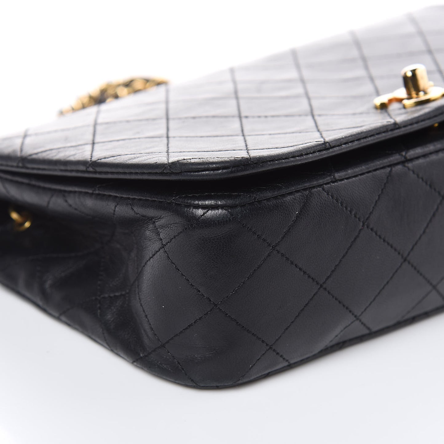 Lambskin Quilted Small Single Flap Black