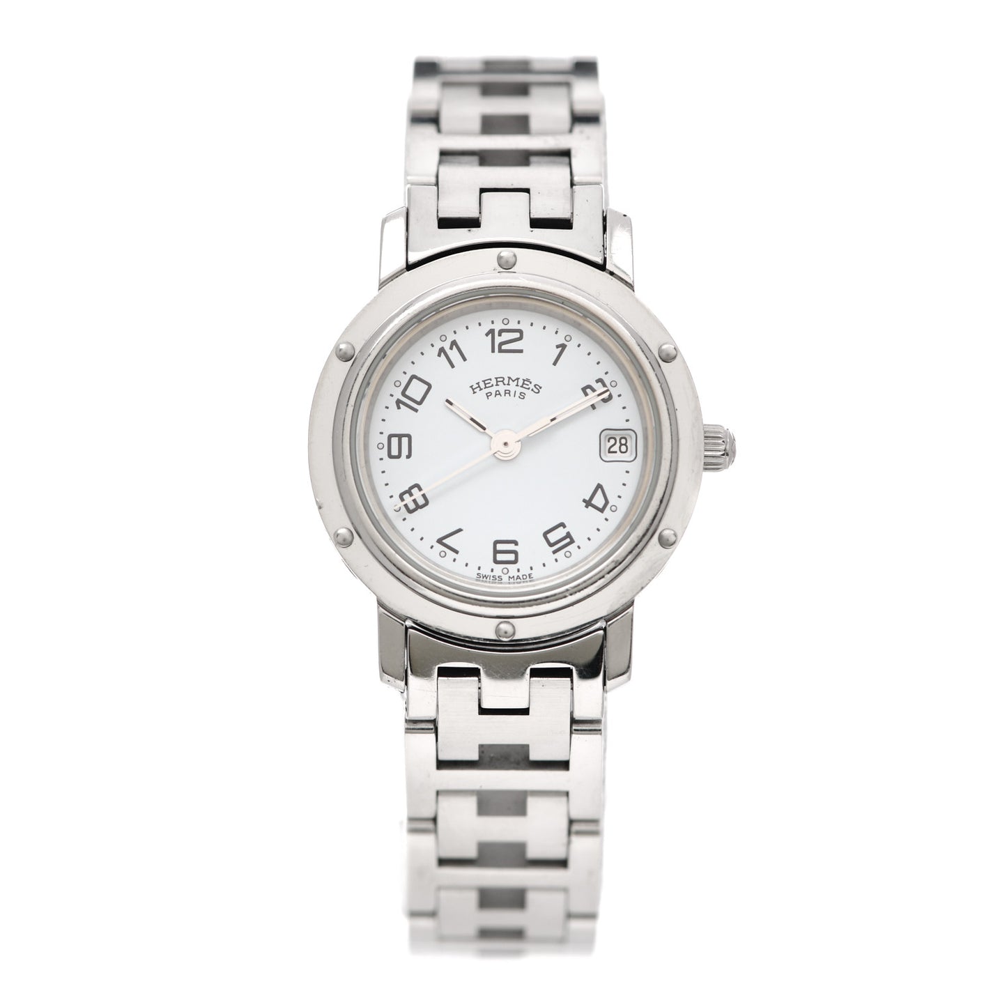 Stainless Steel 24mm Clipper Quartz Watch White