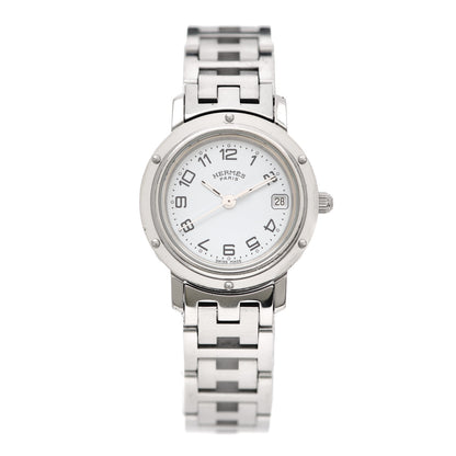 Hermes Stainless Steel 24mm Clipper Quartz Watch White 1 of 4