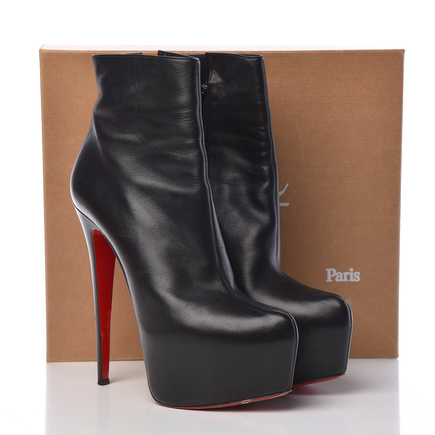 Christian Louboutin Calfskin Daf Booty 160 Ankle Boots 40 Black 13 of 13