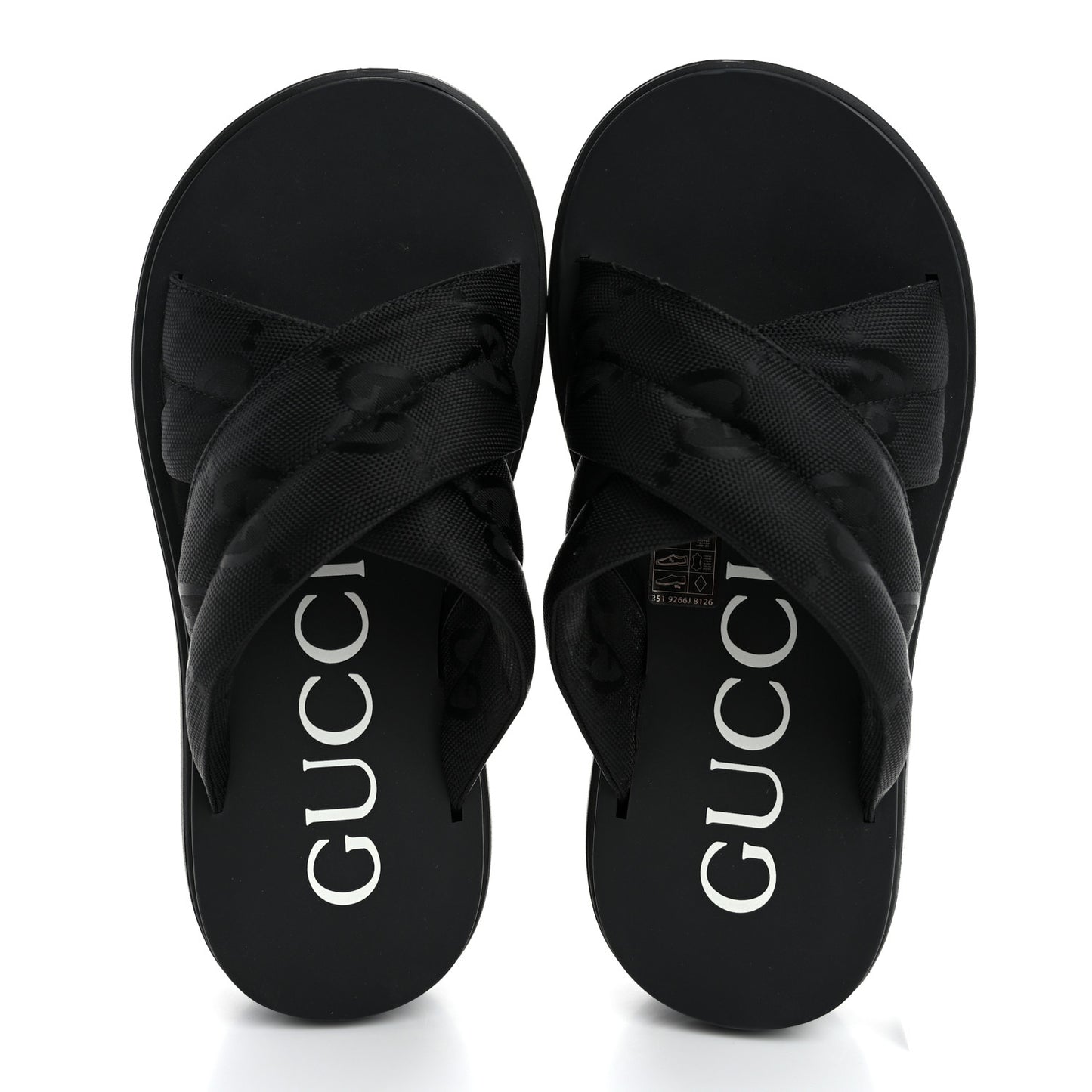 GG Nylon Platform Slide Sandals 39 Black