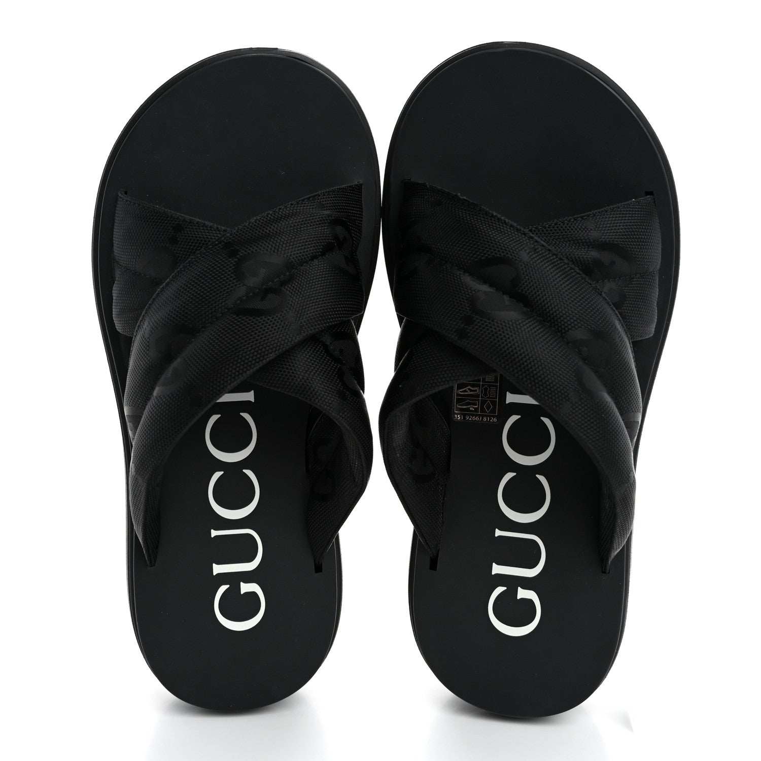 Gucci GG Nylon Platform Slide Sandals 39 Black 2 of 9