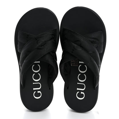 Gucci GG Nylon Platform Slide Sandals 39 Black 2 of 9