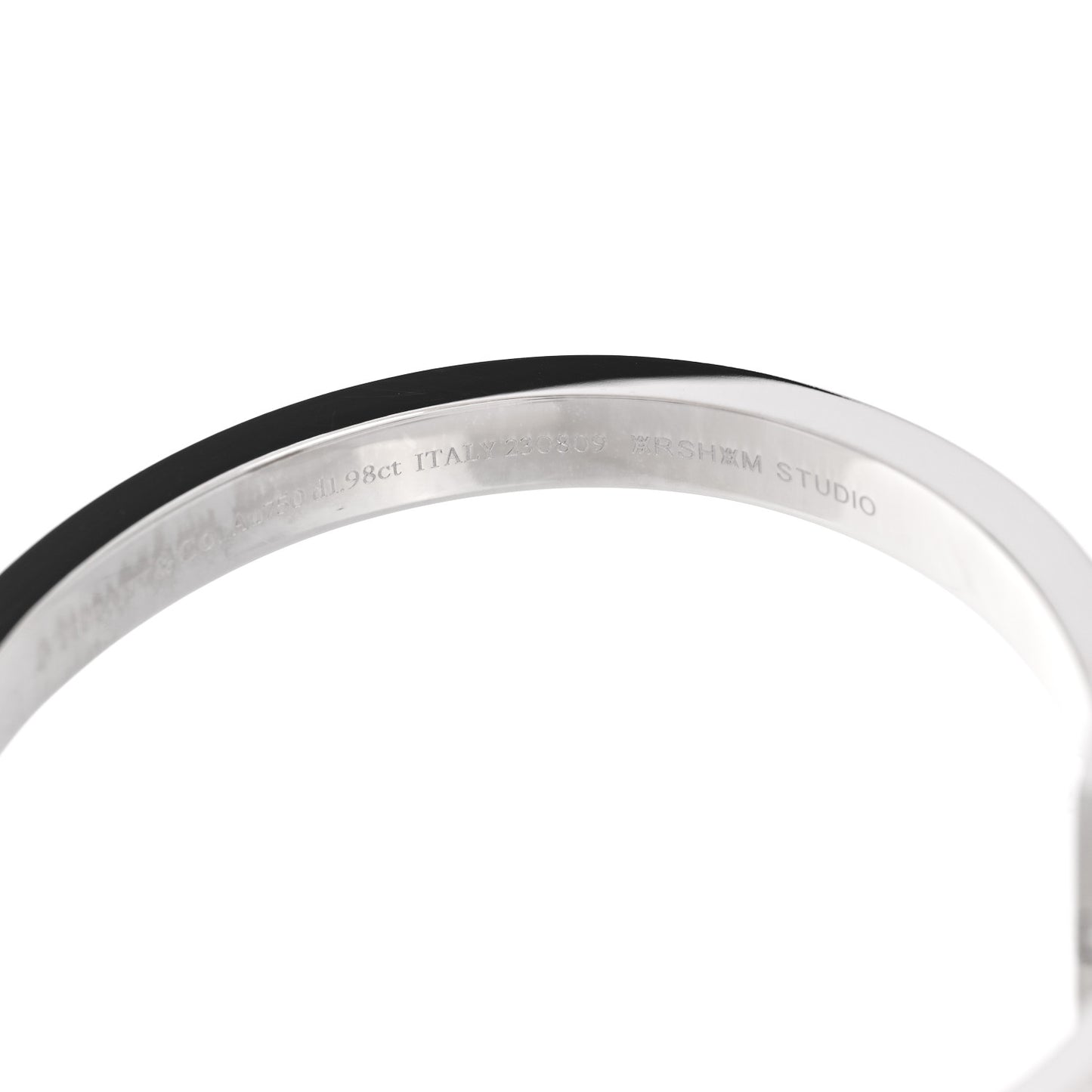 X ARSHAM 18K White Gold Diamond Tsavorite Wide T T1 Hinged Bangle Bracelet