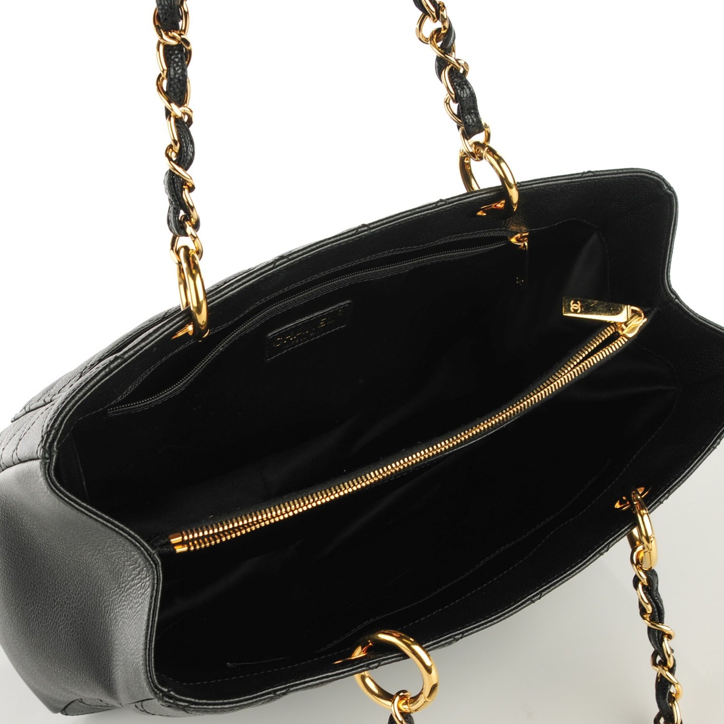 Caviar Quilted Grand Shopping Tote GST Black