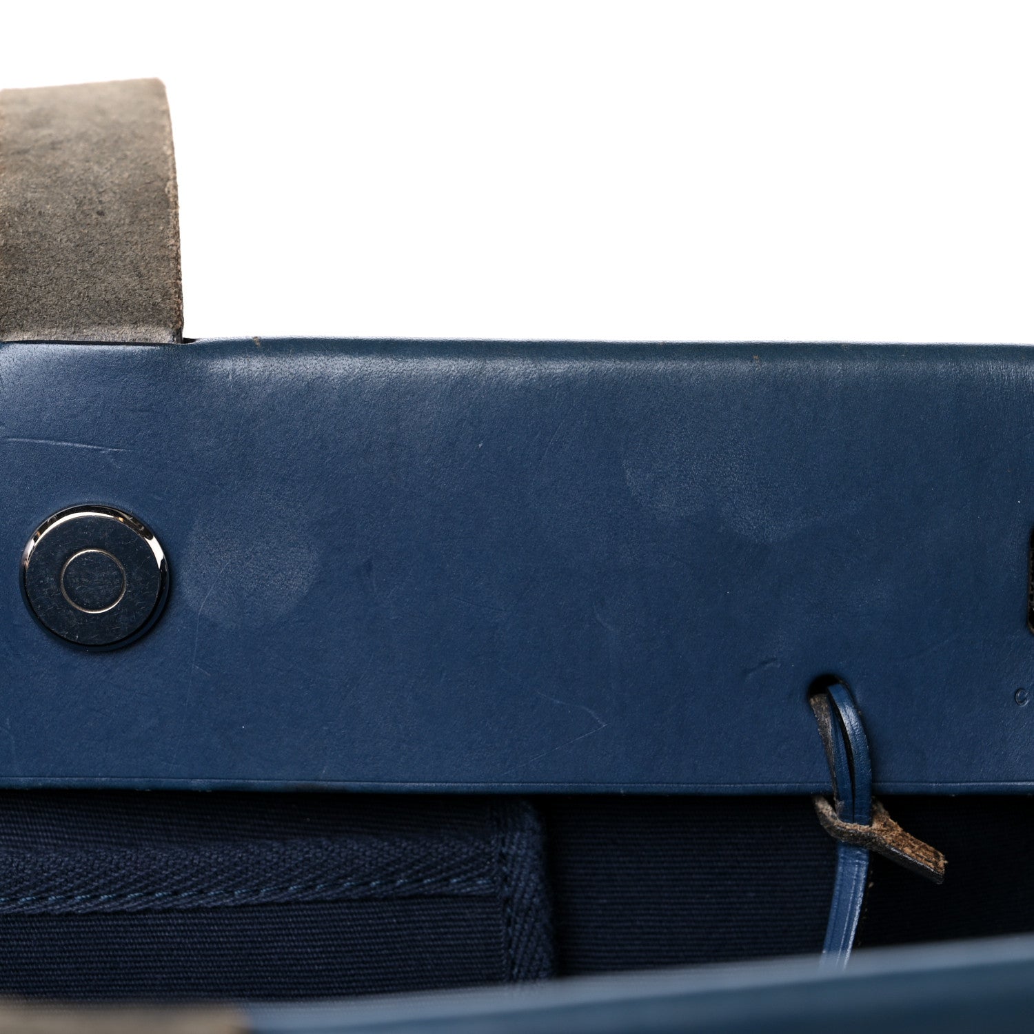 Hermes Toile Vache Hunter Herbag Cabas MM Bleu Marine 12 of 25