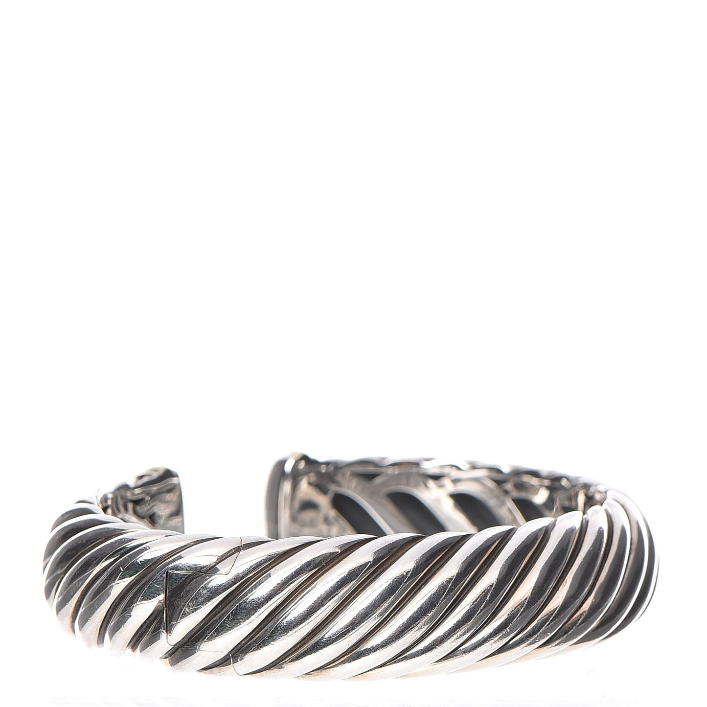Sterling Silver 18K Yellow Gold 15mm Sculpted Cable Cuff