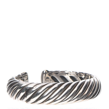 David Yurman Sterling Silver 18K Yellow Gold 15mm Sculpted Cable Cuff 3 of 5