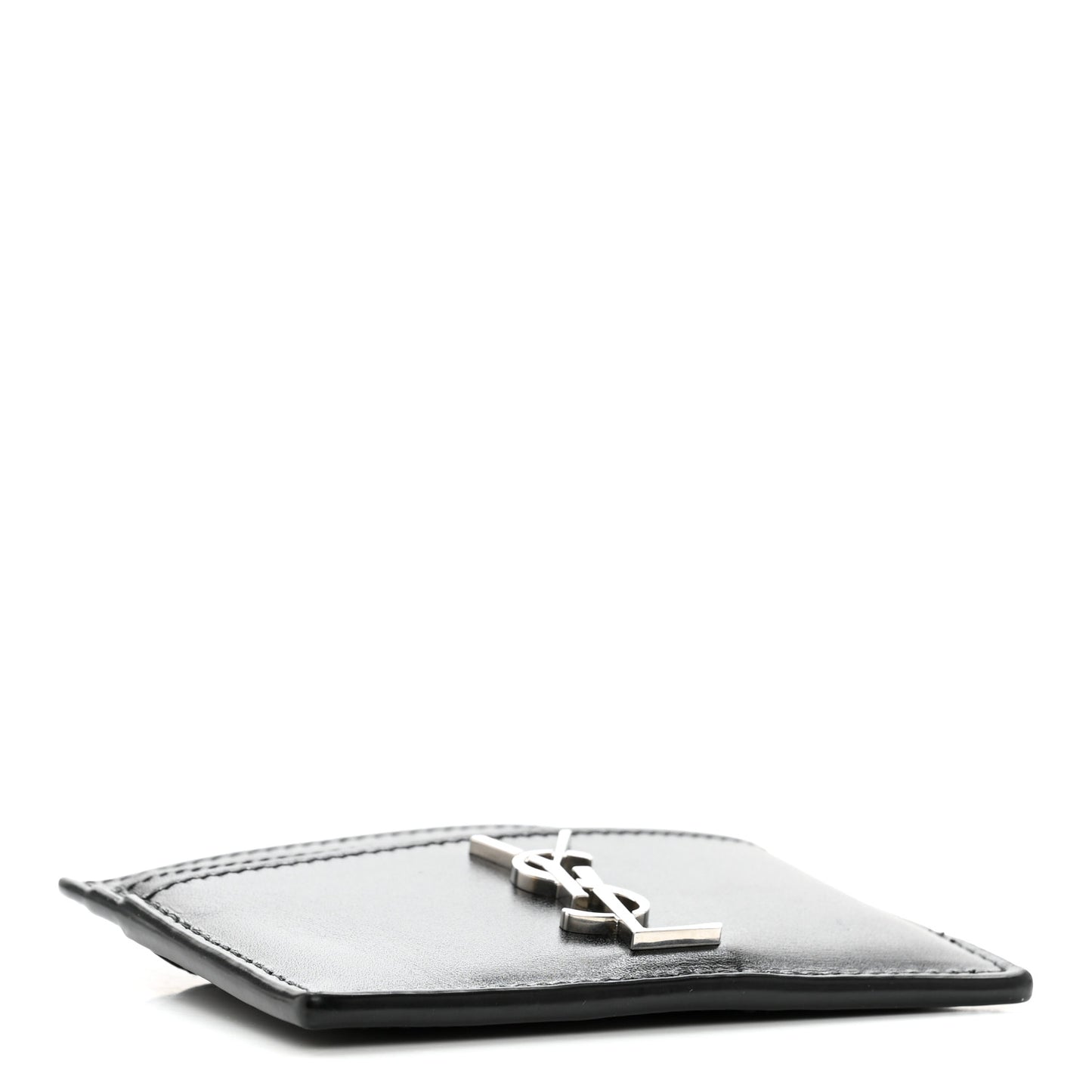 Calfskin Monogram Credit Card Case Black