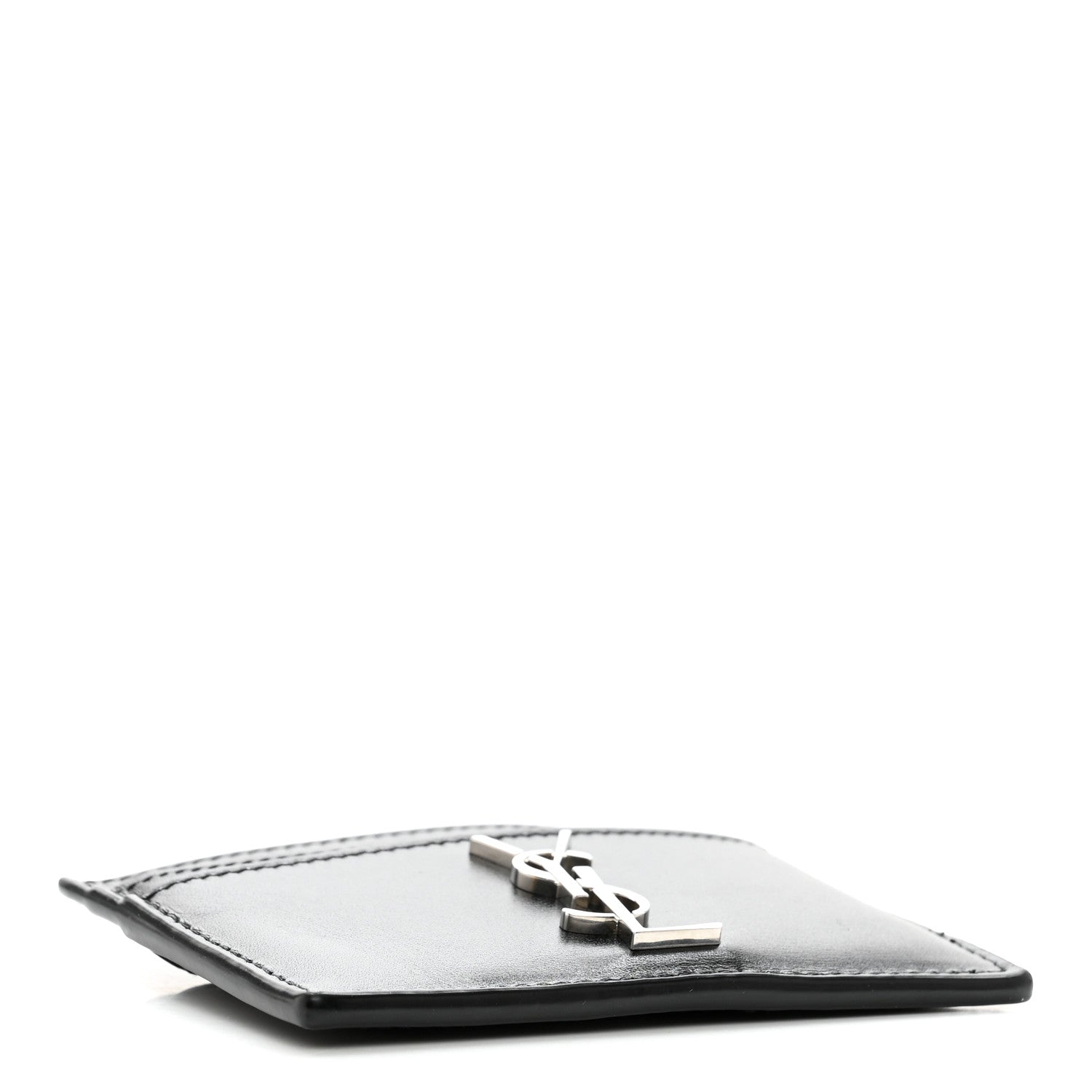 Saint Laurent Calfskin Monogram Credit Card Case Black 4 of 12