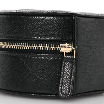 Chanel Caviar Quilted Round Top Handle Jewelry Case With Chain Black 11 of 16