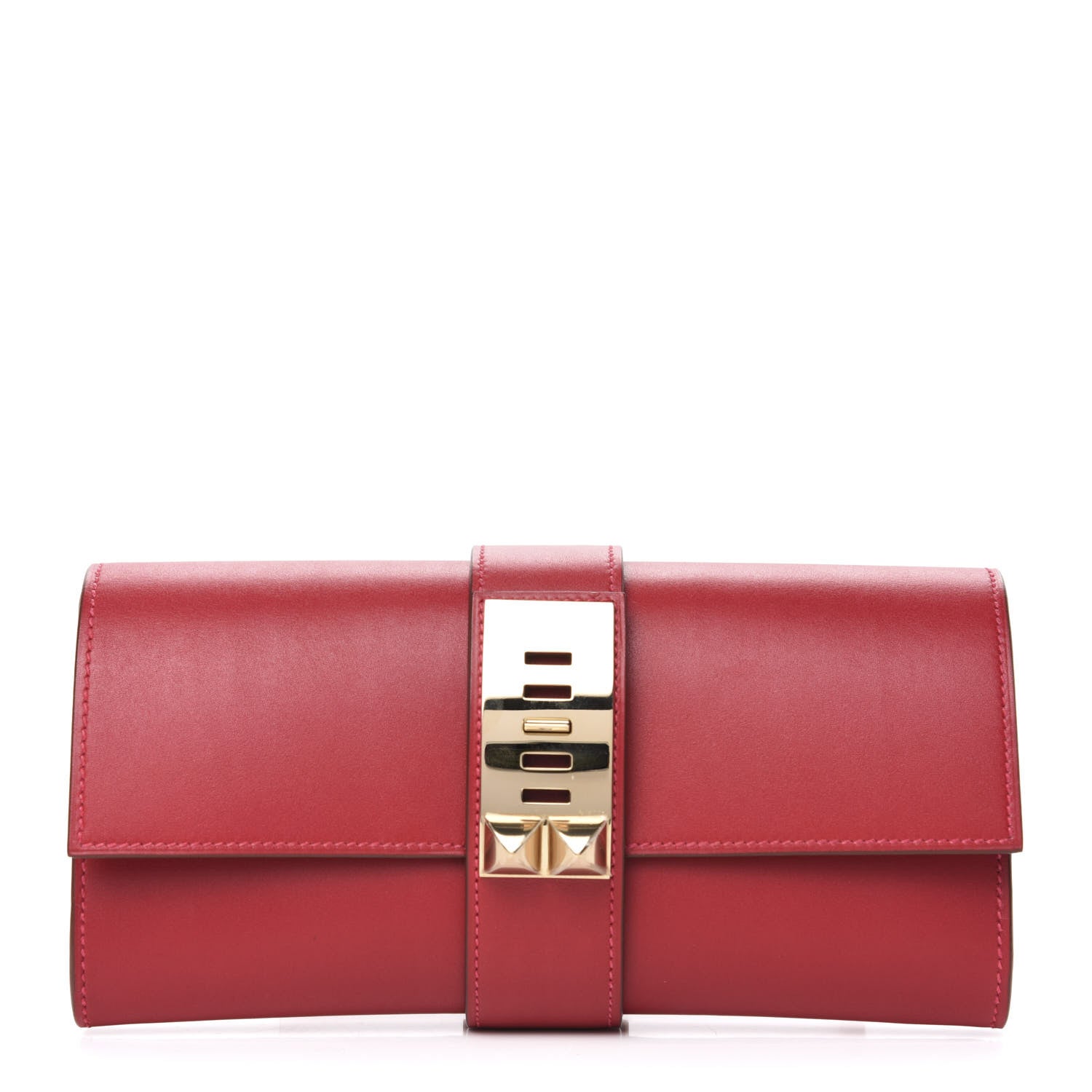 Hermes Tadelakt Medor 23 Clutch Rouge Vif 1 of 7