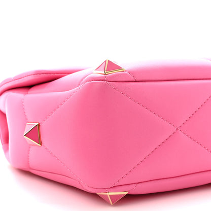 Valentino Garavani Nappa Enamel Large Roman Stud Shoulder Bag Feminine Pink 8 of 10