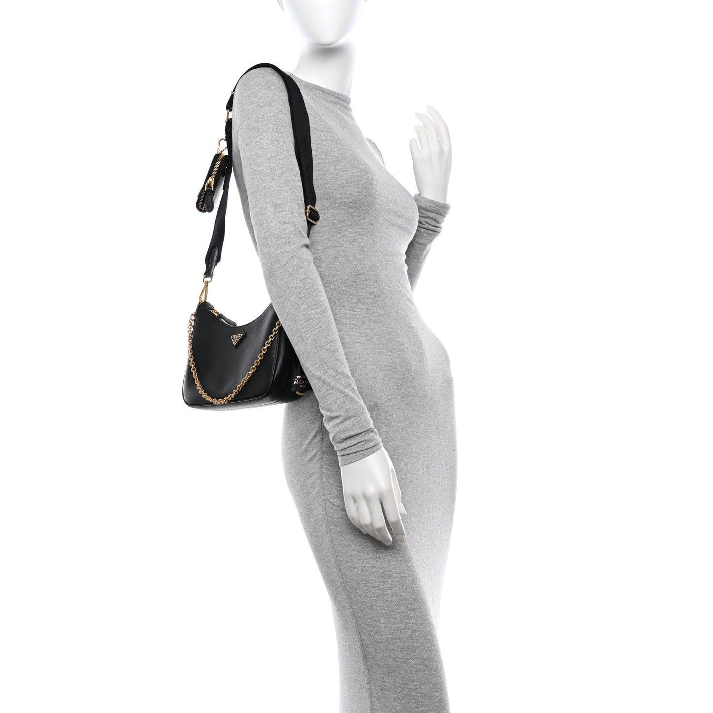 Saffiano Lux Re-Edition 2005 Shoulder Bag Black