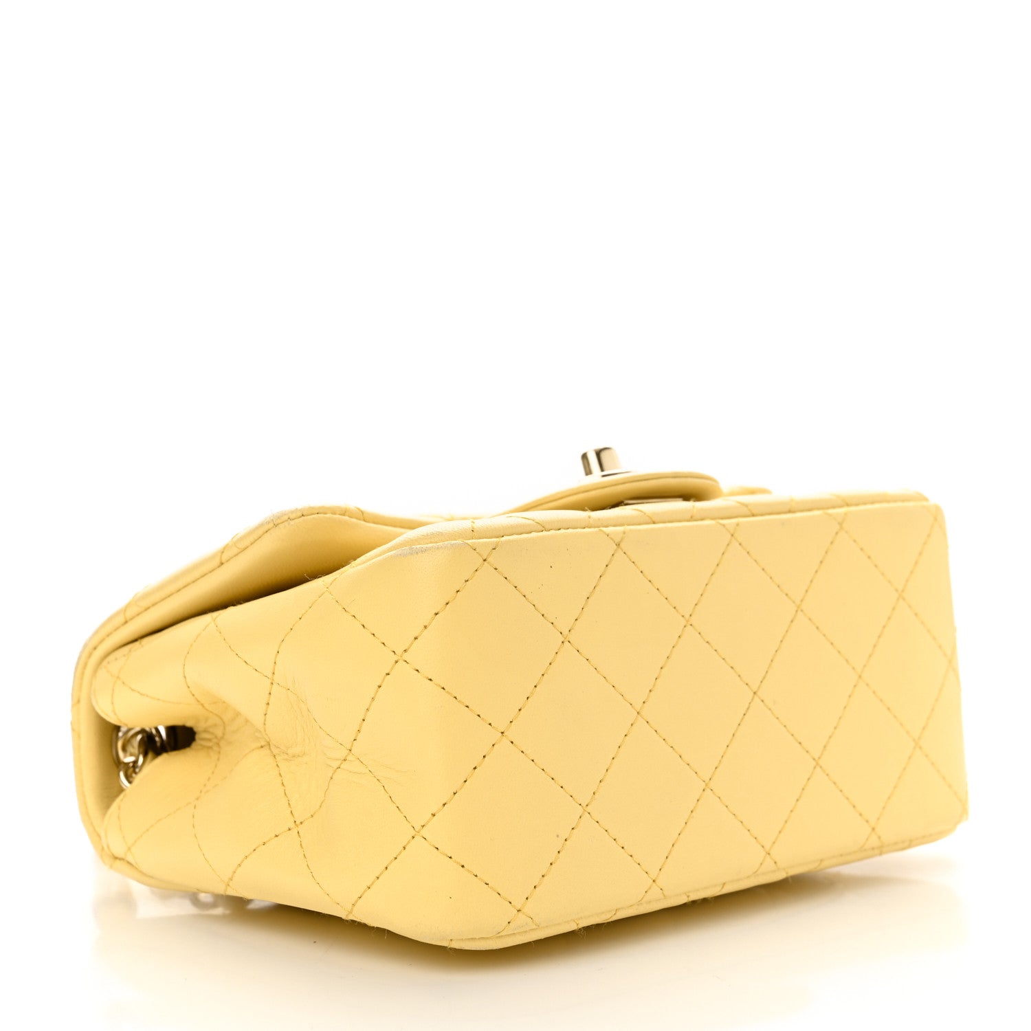 Chanel Lambskin Quilted Mini Square Flap Light Yellow 4 of 19