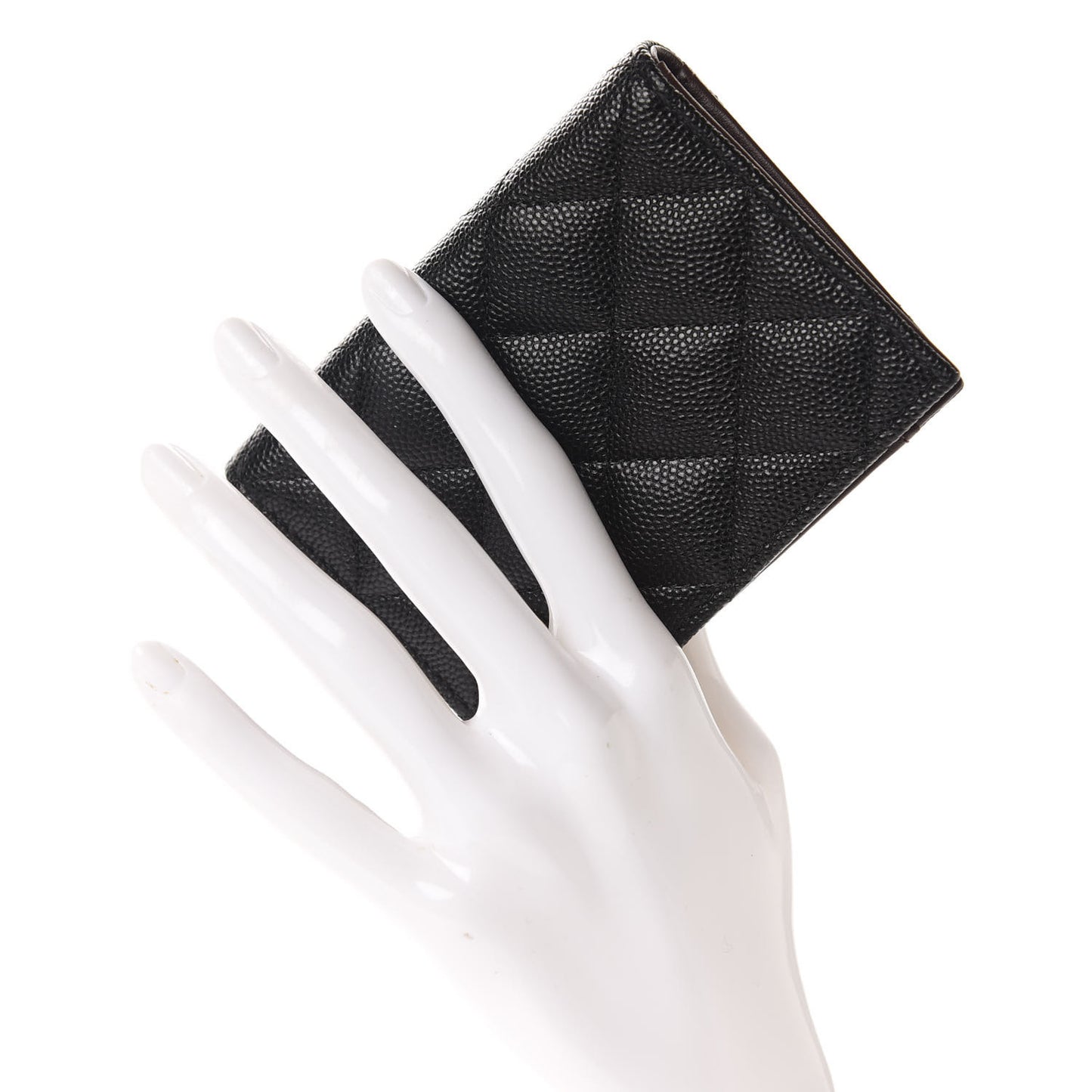 Caviar Quilted Card Holder Wallet Black