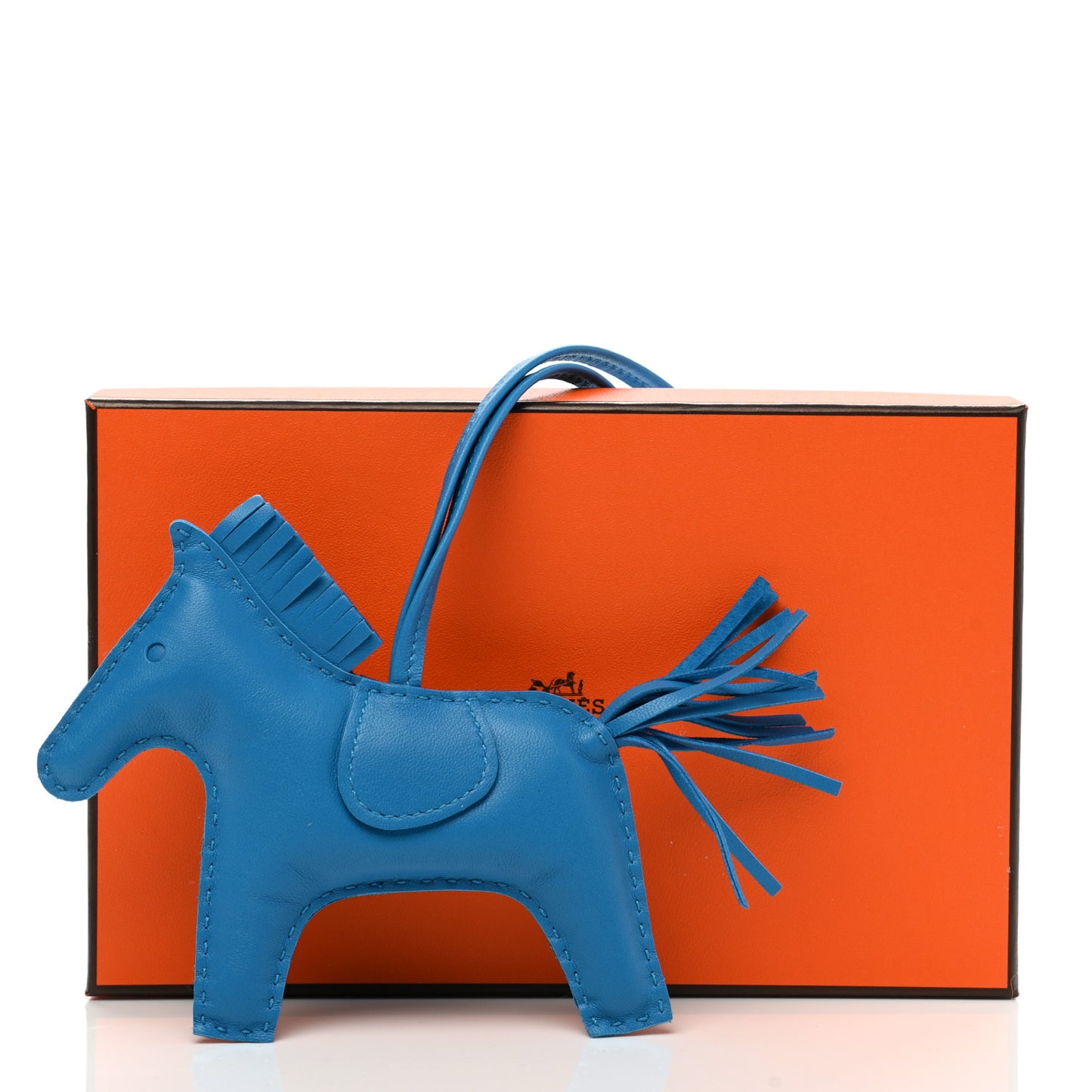 Milo Lambskin Grigri Rodeo Horse Bag Charm MM Bleu Zanzibar