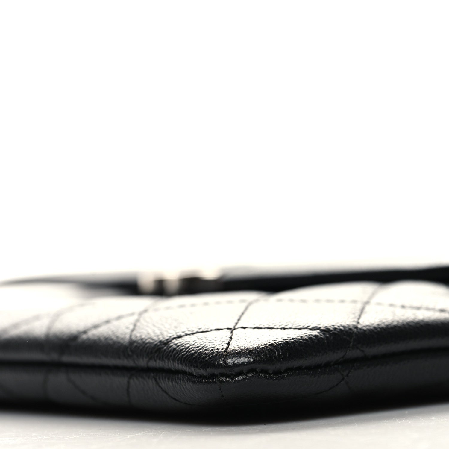 Chanel Grained Calfskin Quilted CC Box Pouch Black 11 of 12
