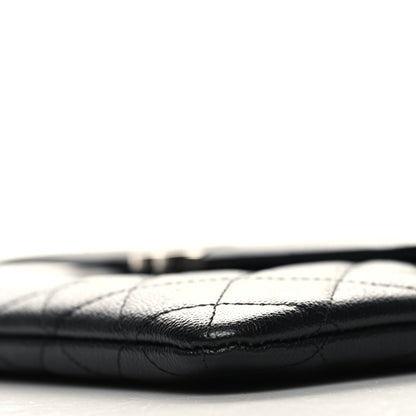 Chanel Grained Calfskin Quilted CC Box Pouch Black 11 of 12