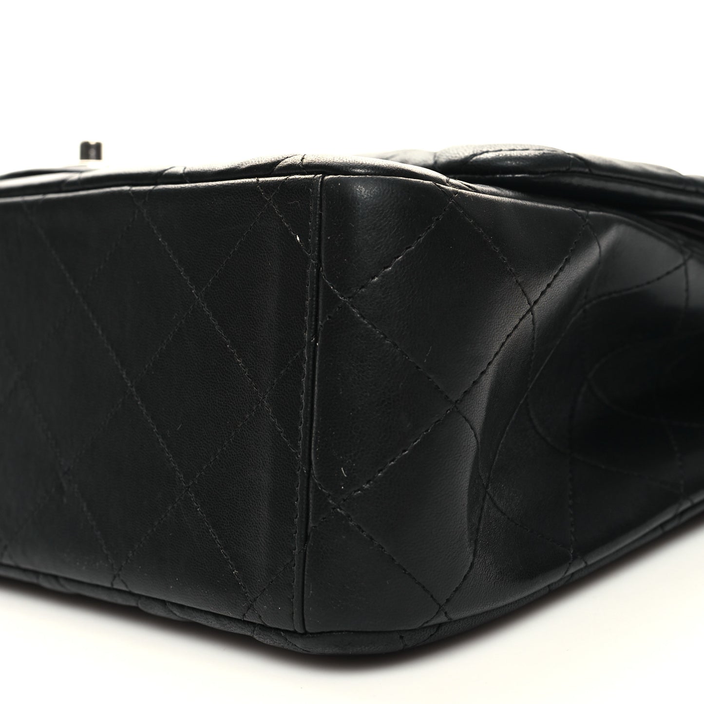 Lambskin Quilted Maxi Double Flap Black