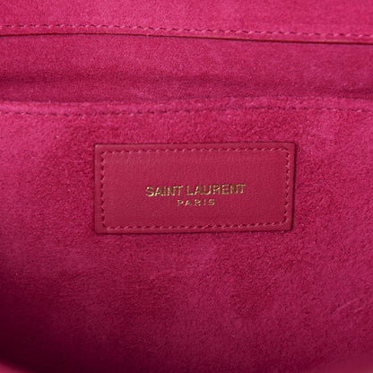 Saint Laurent Calfskin Classic Y Ligne Clutch Fuchsia 6 of 9