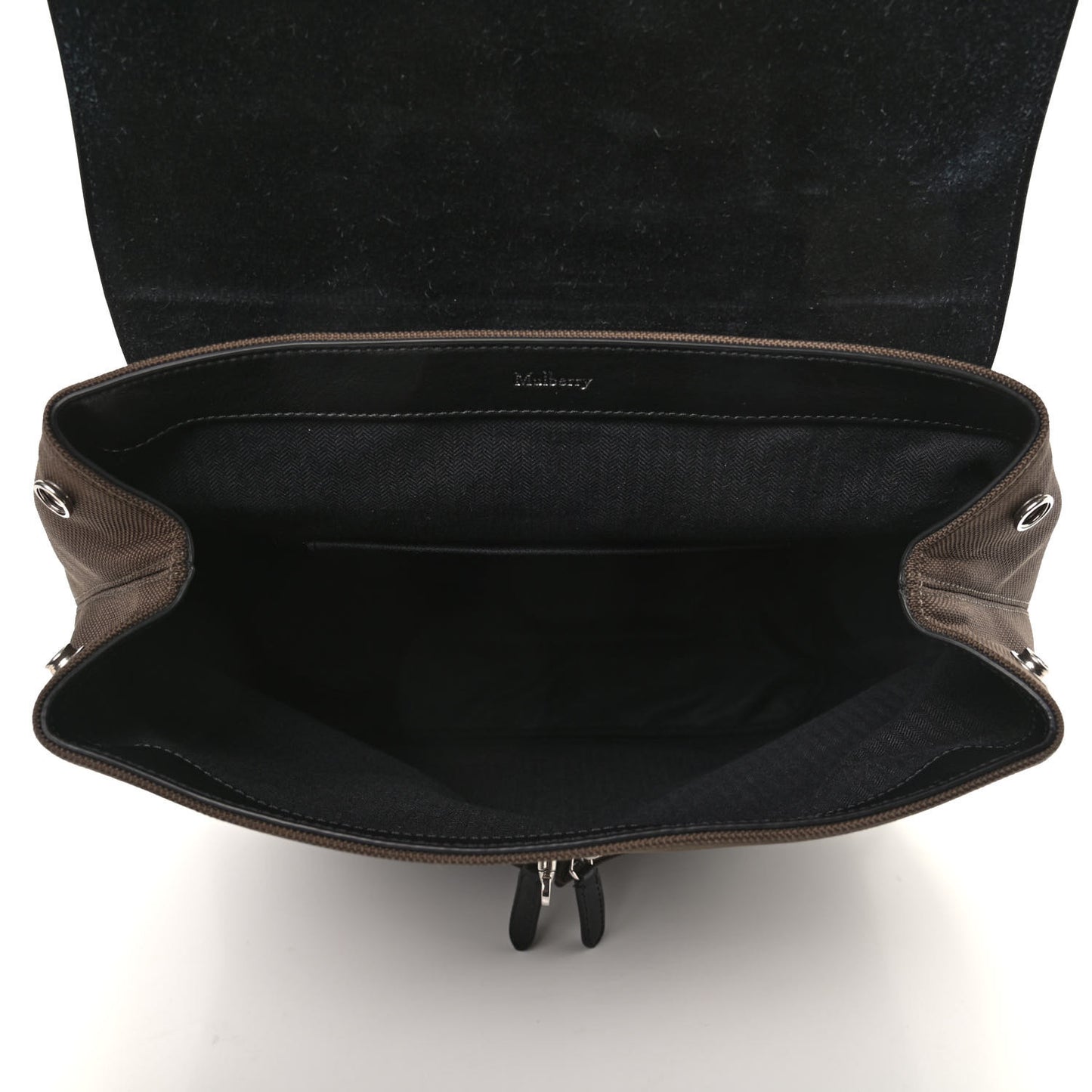 Nylon Calfskin Reston Backpack Dark Green Black