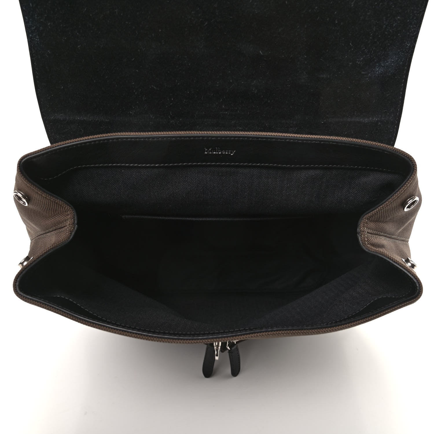 Mulberry Nylon Calfskin Reston Backpack Dark Green Black 5 of 8