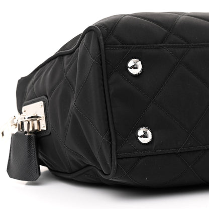 Prada Nylon Tessuto Impuntu Quilted Shoulder Bag Black 10 of 11