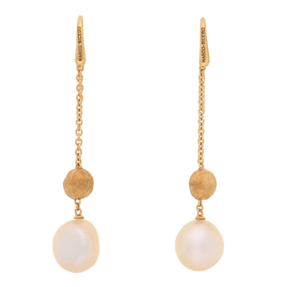 Marco Bicego 18K Yellow Gold Cultured Pearl Drop Earrings 1 of 4