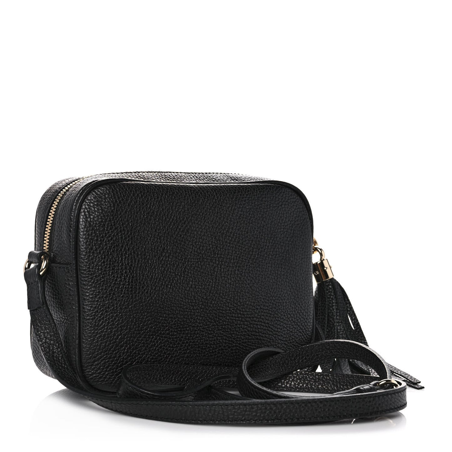 Pebbled Calfskin Small Soho Disco Bag Black