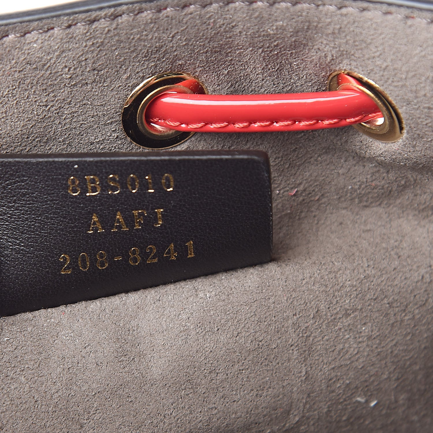 Fendi Vitello Vernice Mou F is Fendi Karligraphy Embossed Mini Mon Tresor Bucket Bag Rosso Cardinale 7 of 10