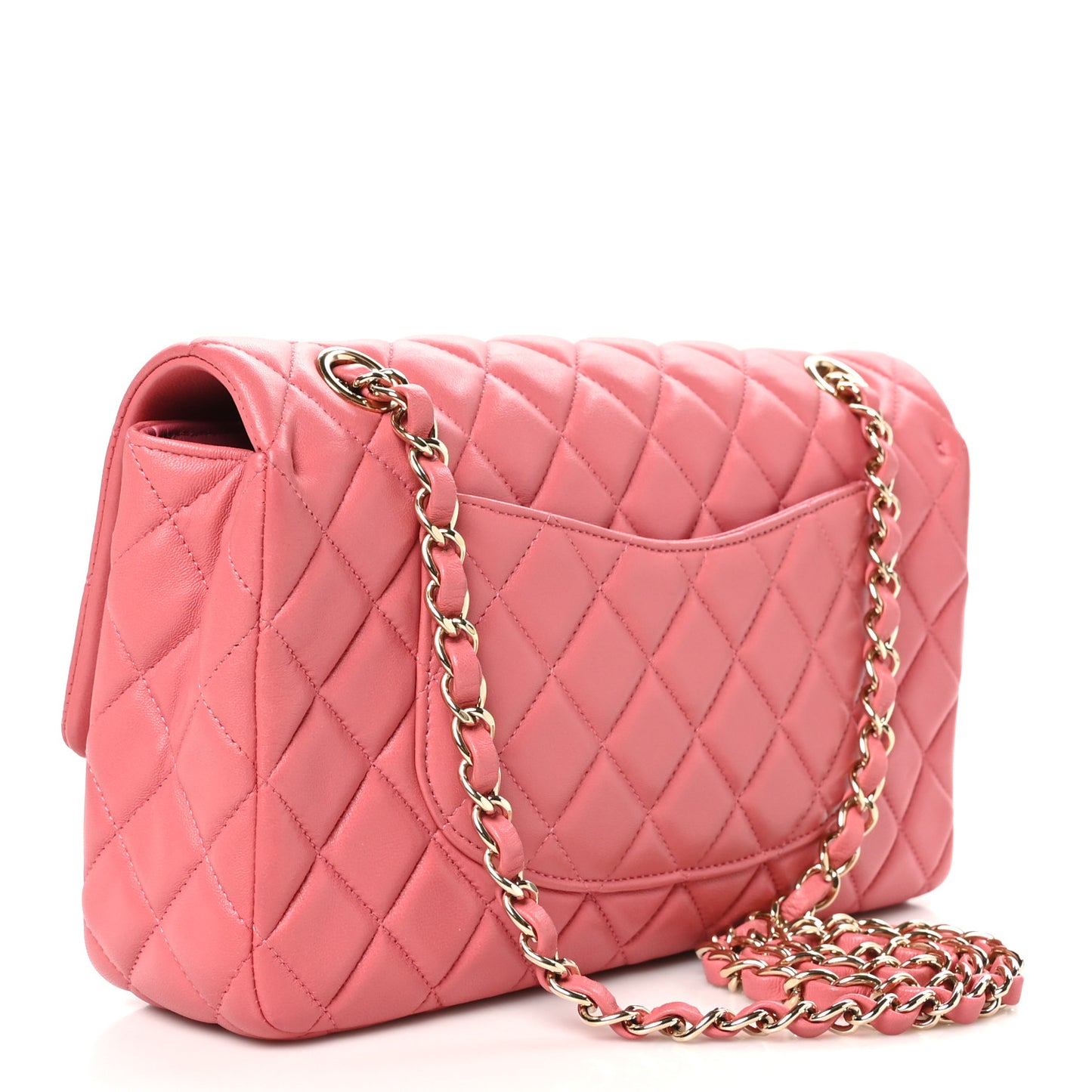 Lambskin Quilted Valentine Charms Medium Single Flap Pink