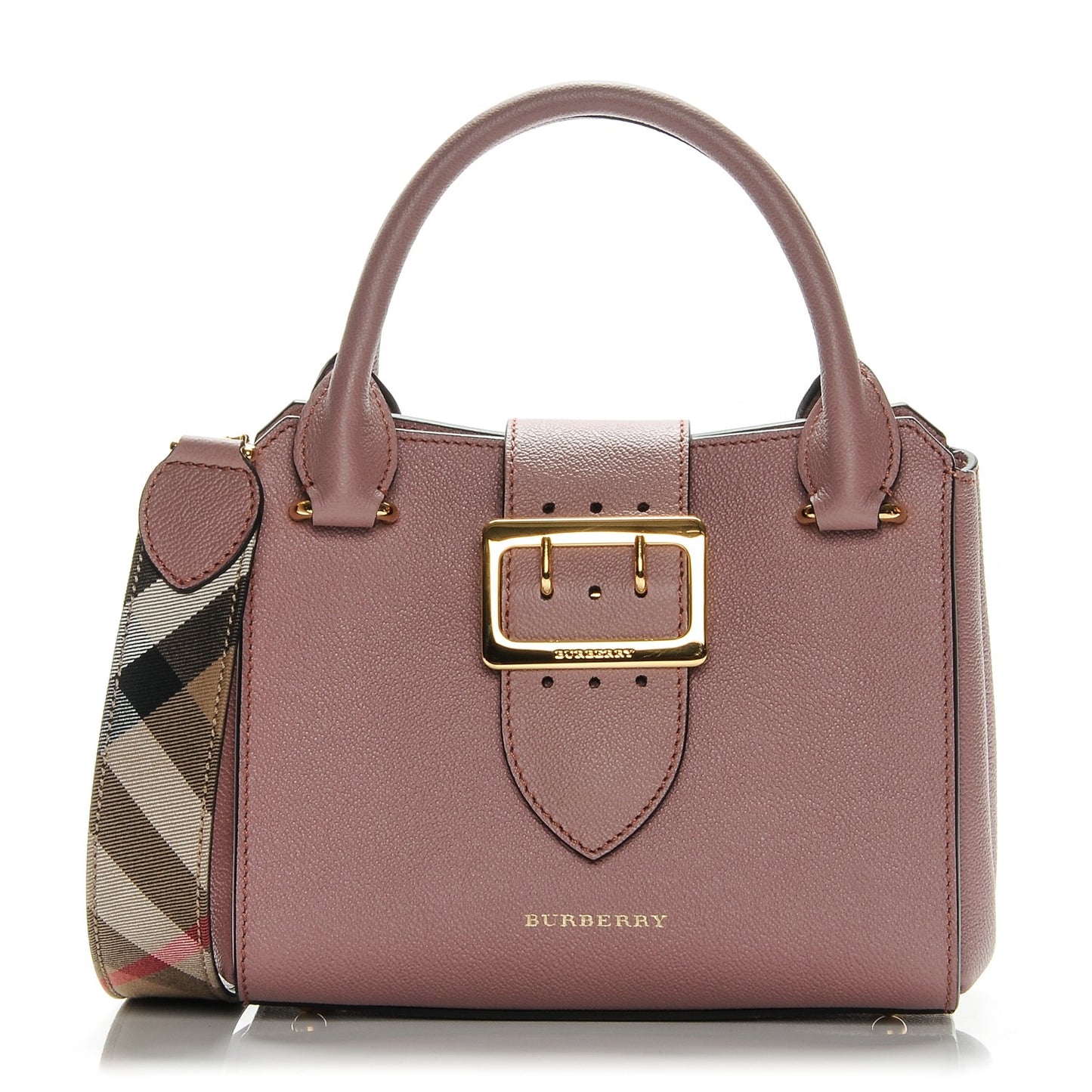 Soft Grain Calfskin Small Buckle Tote Dusty Pink