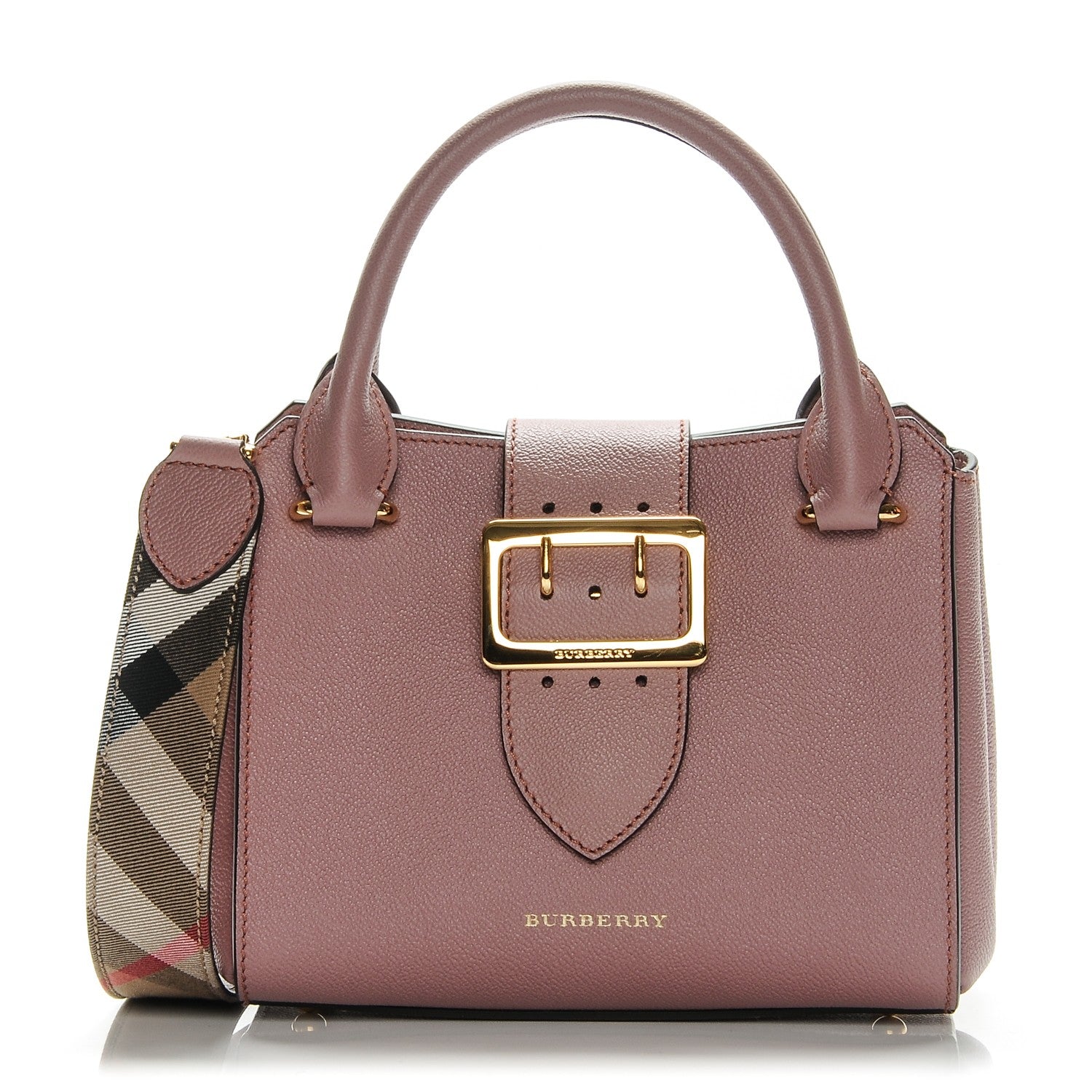 Burberry Soft Grain Calfskin Small Buckle Tote Dusty Pink 1 of 9