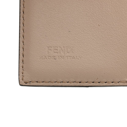 Fendi Vitello King Tamponato Embossed Fendi Roma Micro Tri-Fold Wallet Poudre 6 of 7