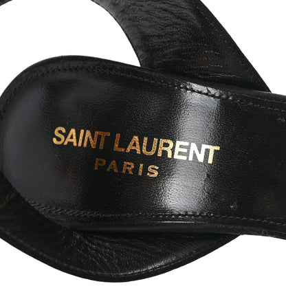 Saint Laurent Crepe Satin Crystal Buckle Claude 110 Slingback Pumps 38.5 Black 10 of 12