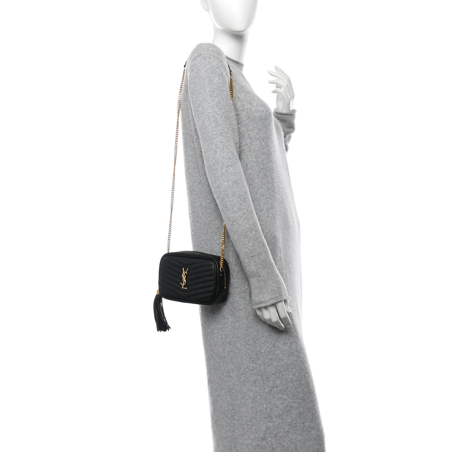Grain De Poudre Matelasse Monogram Mini Lou Camera Bag Black