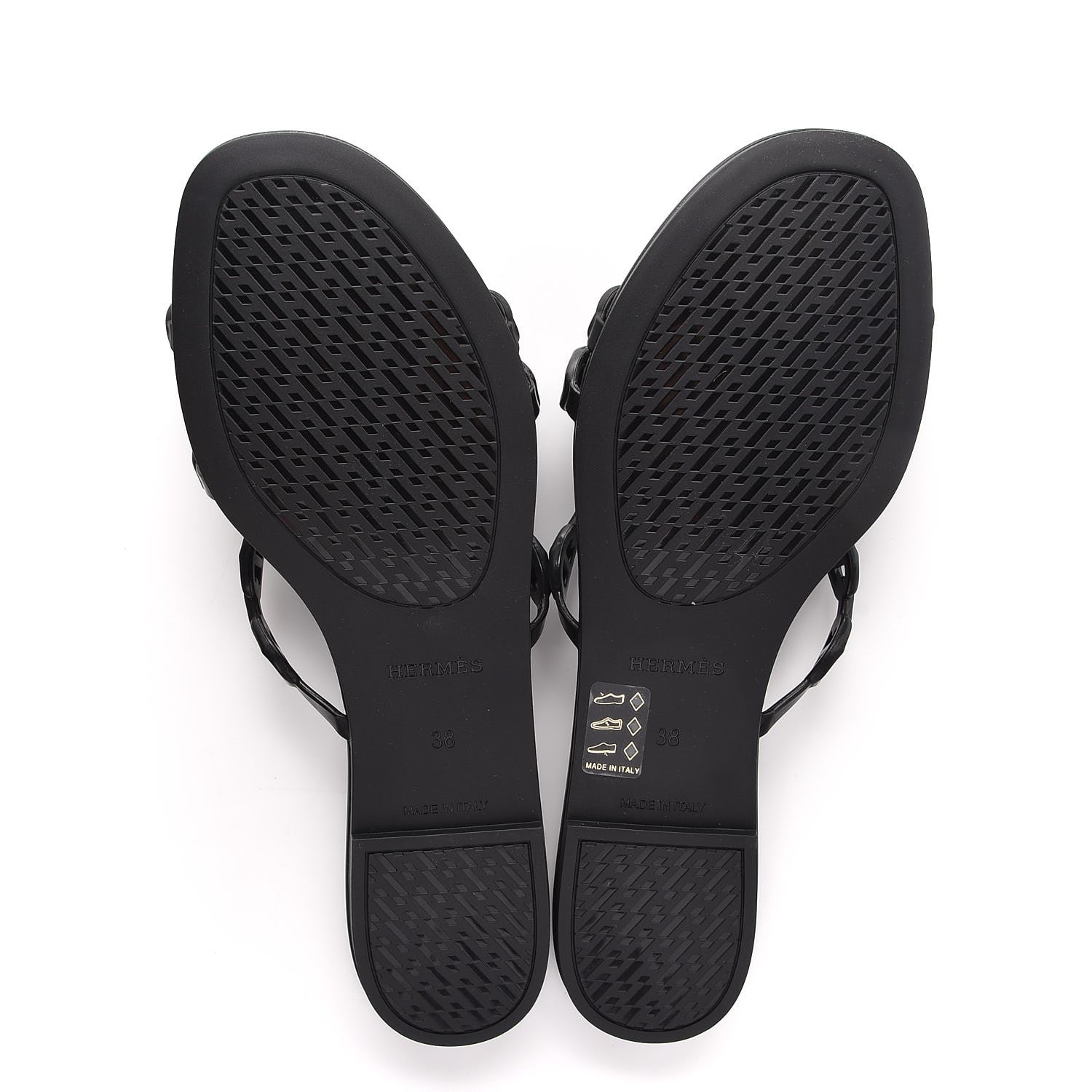 Hermes Rubber Chaine d'Ancre Rivage Sandals 38 Black 5 of 8