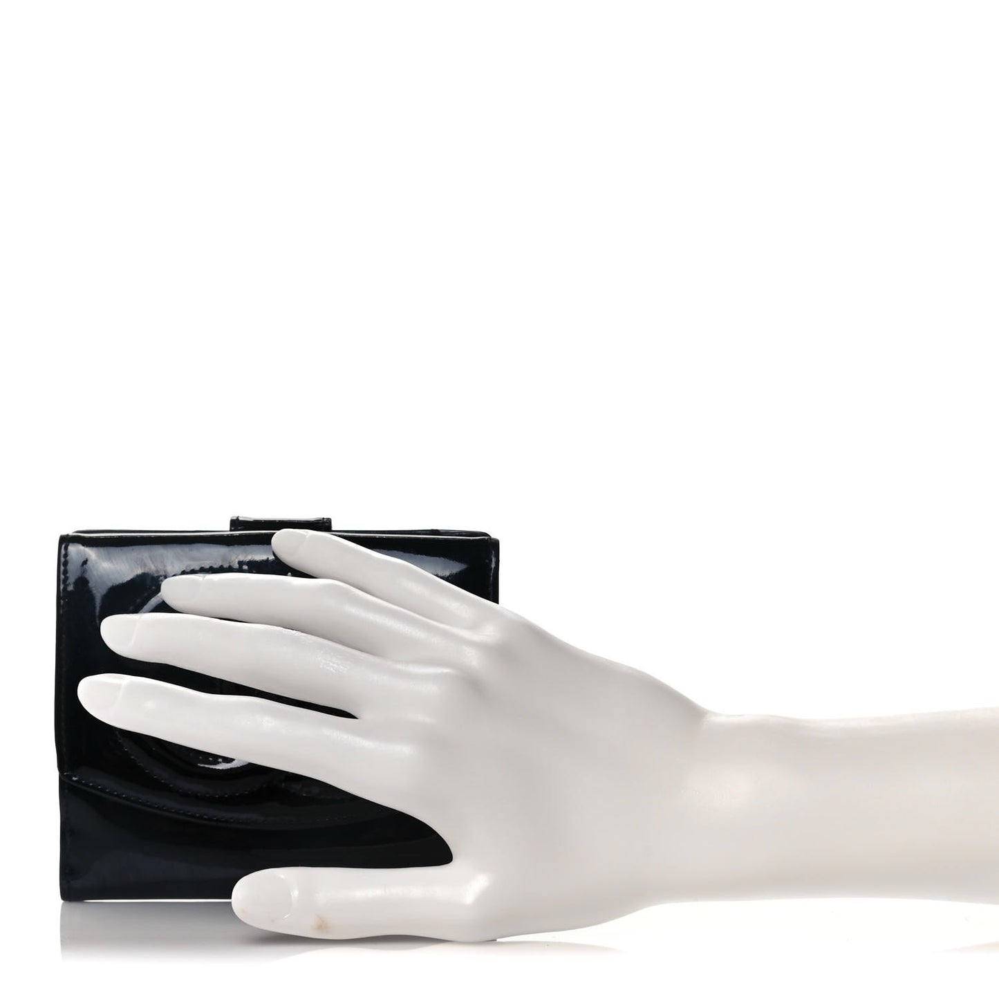 Patent Timeless CC Compact French Wallet Black