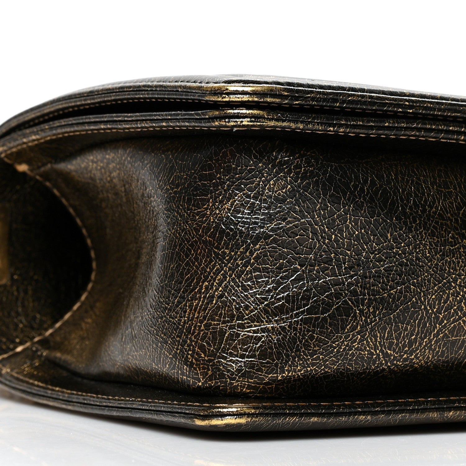 Chanel Metallic Crackled Calfskin Quilted Medium Boy Flap Black Gold 9 of 10