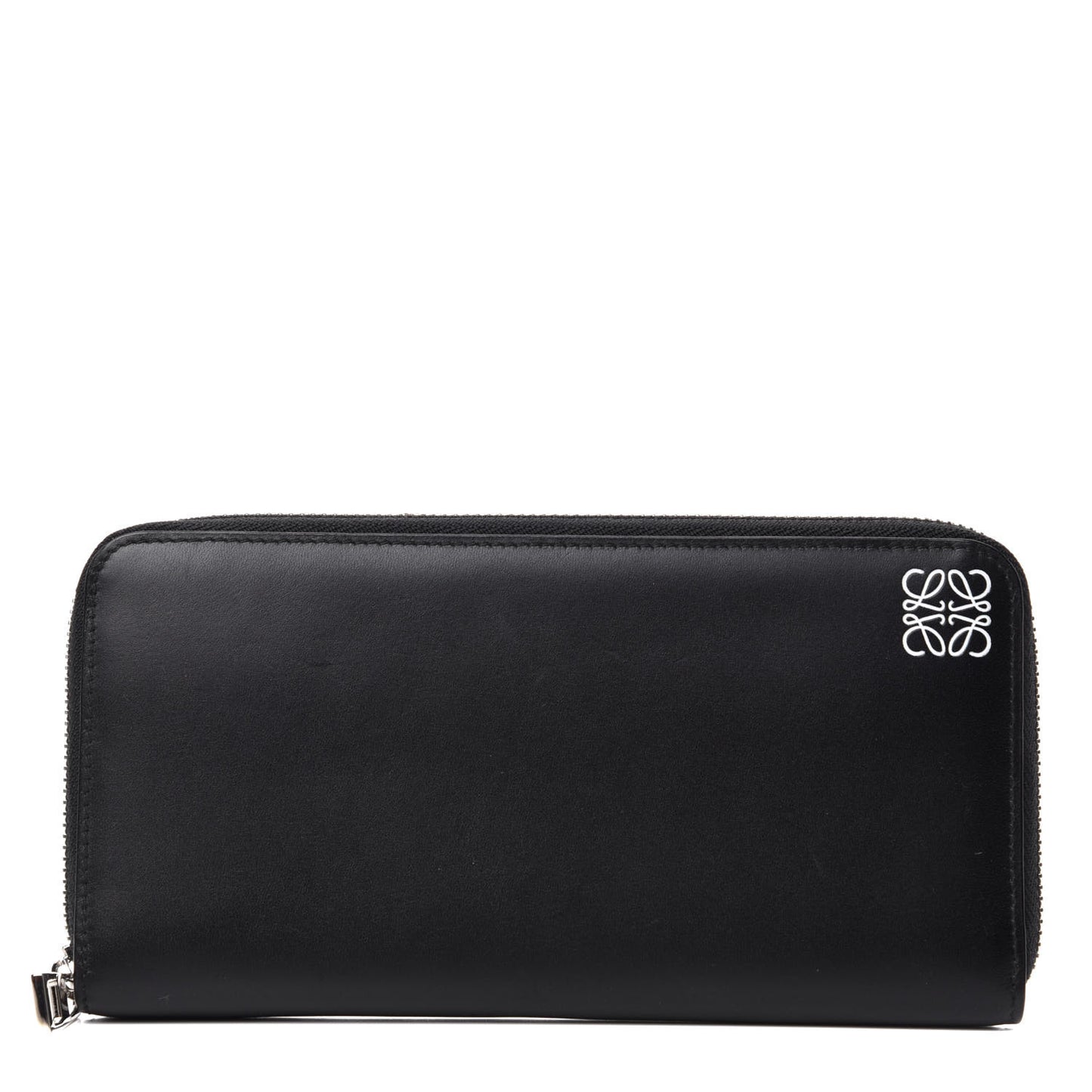 Calfskin Zip Around Wallet Black