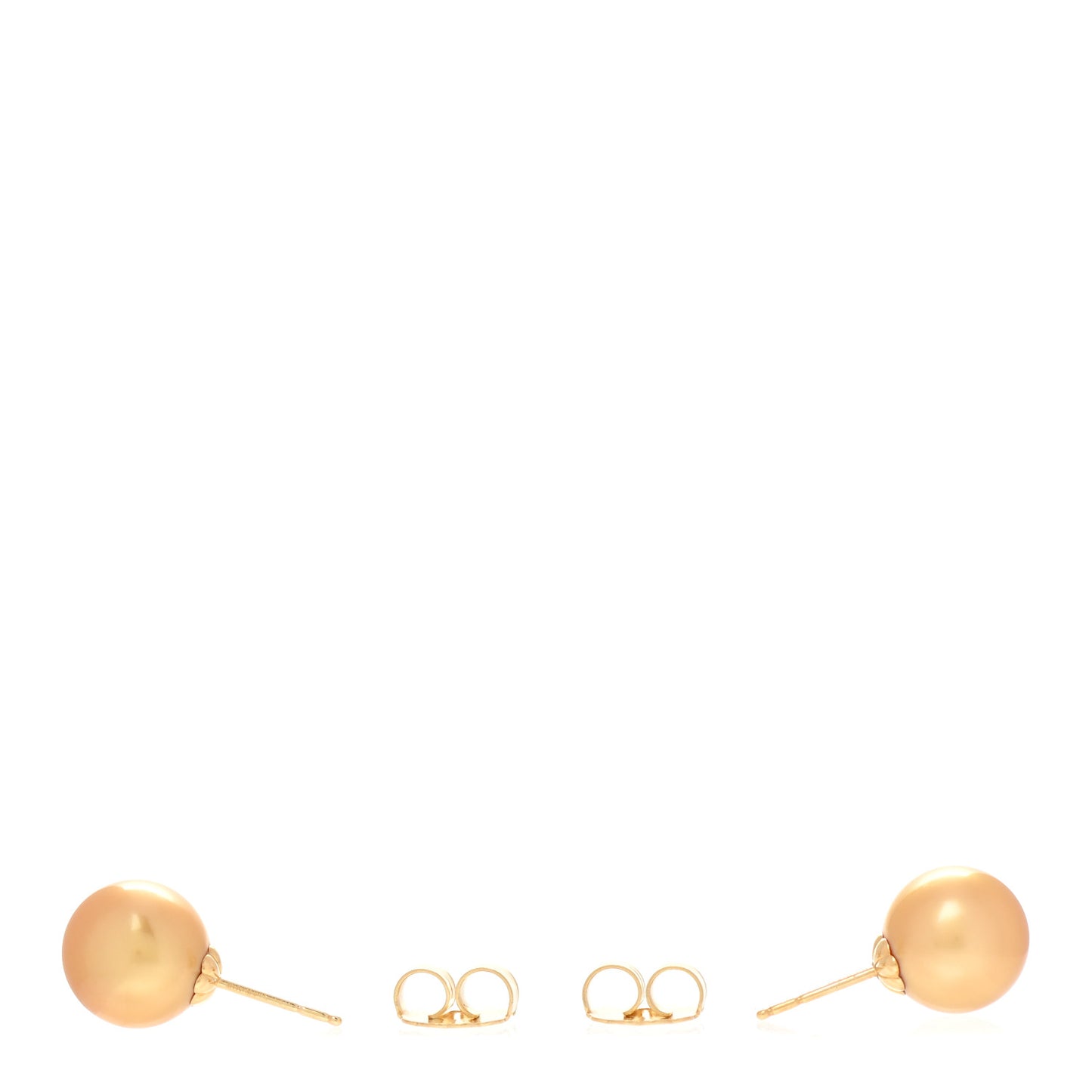 18K Yellow Gold Golden South Sea Pearl 11mm Stud Earrings