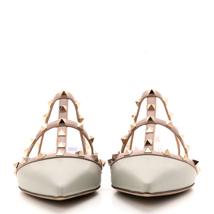 Valentino Garavani Nappa Rockstud Flat Cage Mules 39 Opal Grey Poudre 2 of 13