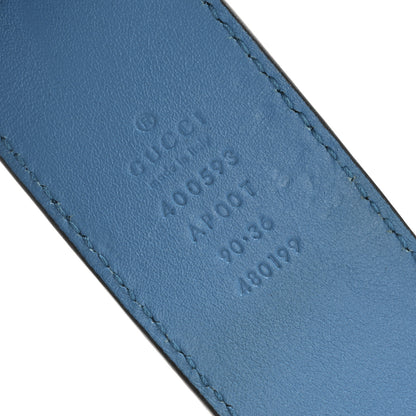 Gucci Calfskin Double G 40mm Belt 90 36 Clear Sky Blue 3 of 8