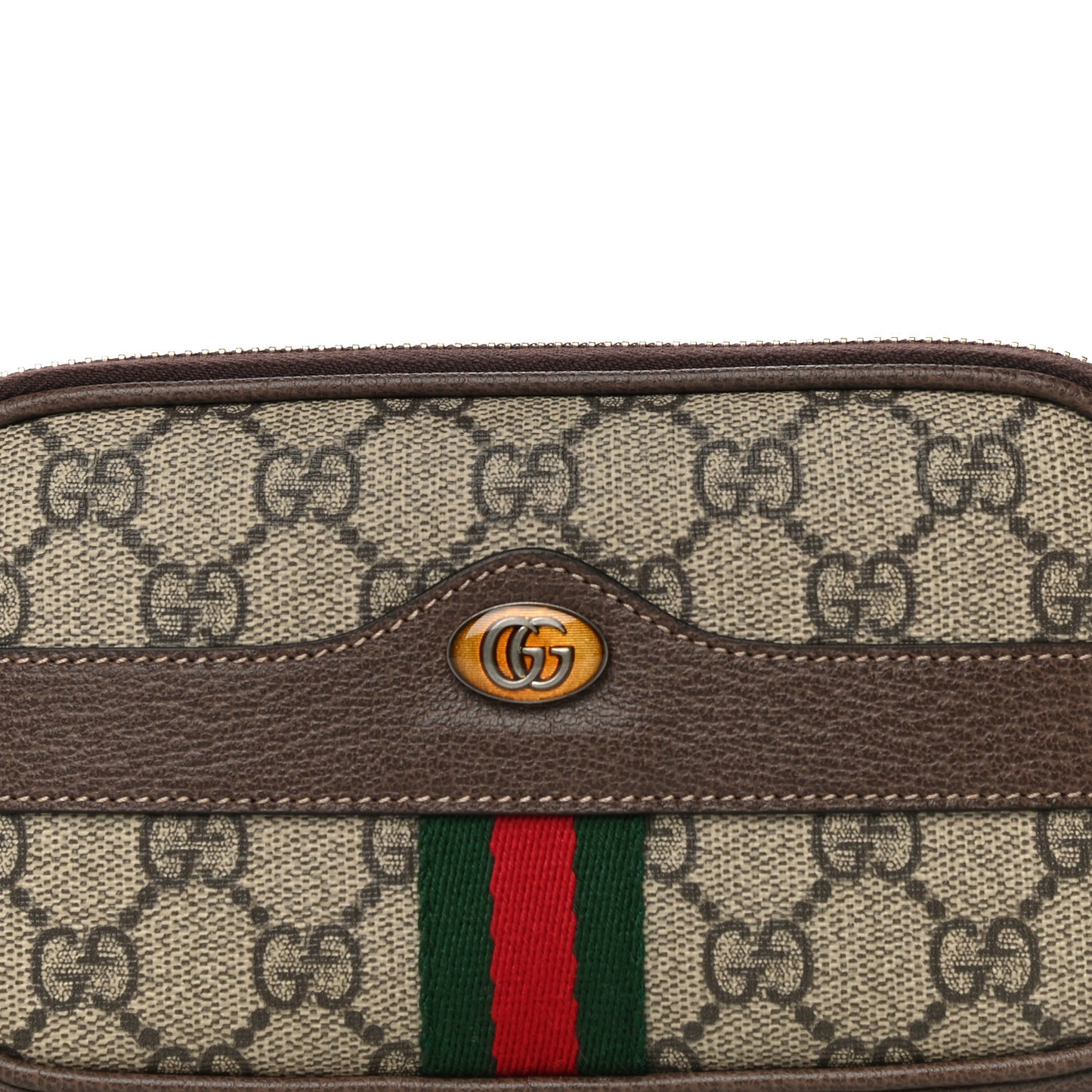 GG Supreme Monogram Ophidia Belted iPhone Case 85 34 Dark Brown