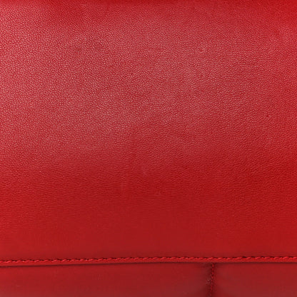 Saint Laurent Lambskin Quilted Medium Loulou Puffer Monogram Chain Satchel Red 13 of 14