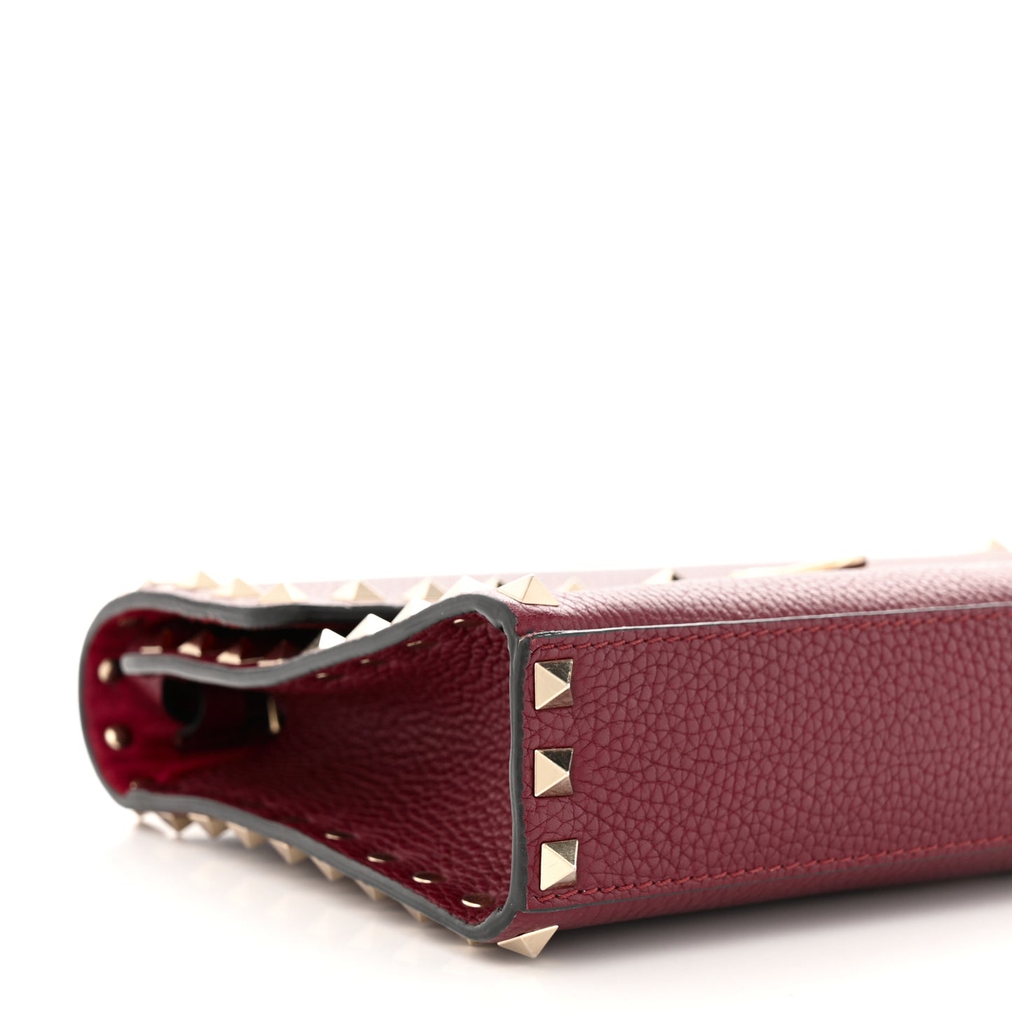Pebbled Calfskin Medium Rockstud Flip Lock Crossbody Bag Rubin