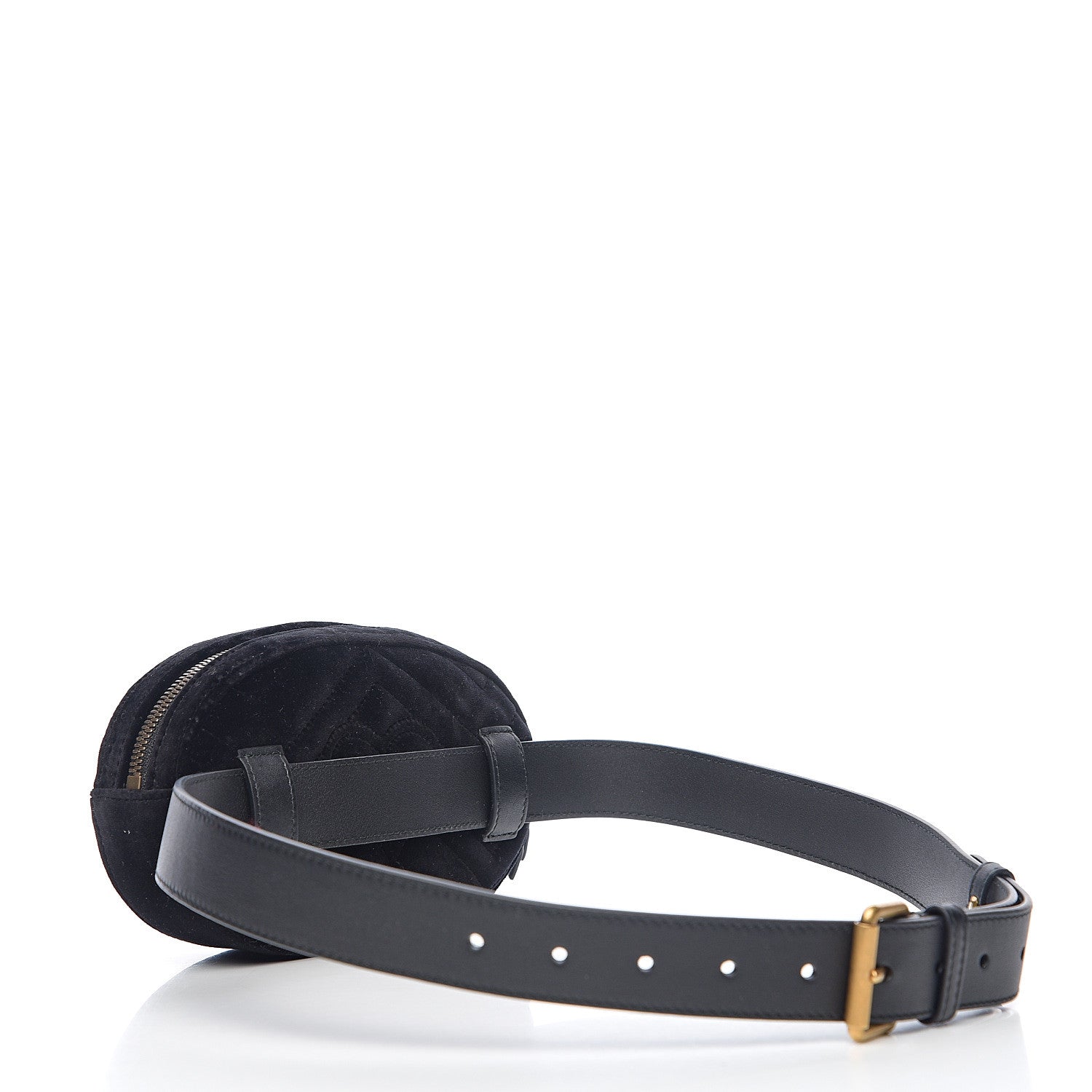 Gucci Velvet Matelasse Crystal Star GG Marmont Belt Bag 85 34 Black 2 of 9