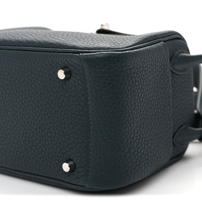 Hermes Taurillon Clemence Mini Lindy 20  Vert Cypress 10 of 10