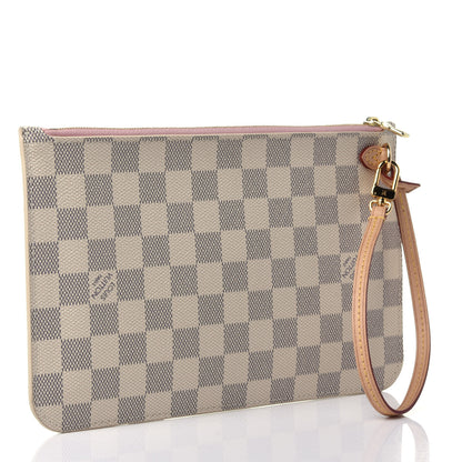Louis Vuitton Damier Azur Neverfull MM GM Pochette Rose Ballerine 2 of 4